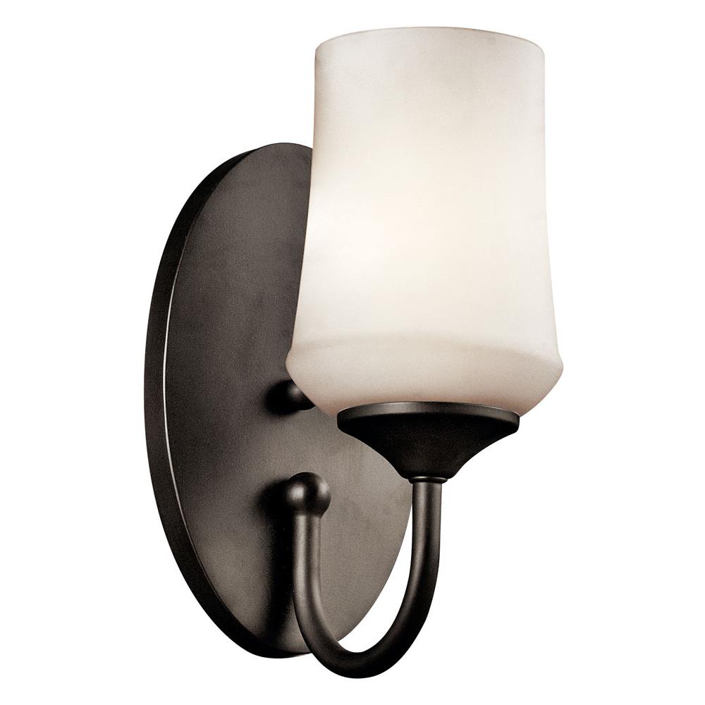 Kichler 45568OZ Aubrey 10.75" 1 Light Wall Sconce with Satin Etched Cased Opal in Olde Bronze®